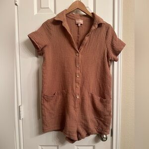 100% Cotton Show Me Your MuMu Terracotta Romper